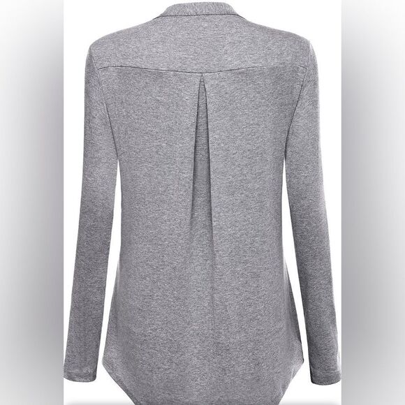 YaYa Bay Women's Long Sleeve Roll-Up Sleeve Zip Up Casual Shirt Blouse Tops - Picture 3 of 12